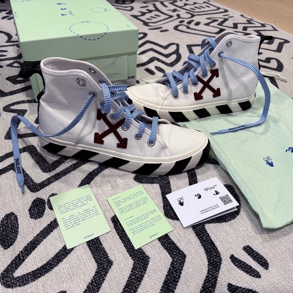 *SOLD* Off-White Vulcanized High Top Sneakers - Picture 1 of 8